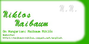 miklos maibaum business card